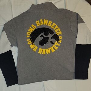 Victoria Secret PINK Gray Iowa Hawkeyes Sequins Quarter Zip